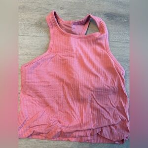 Lululemon ebb to pink street cropped racerback tank top